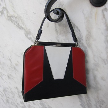 1950's red/white/blue vinyl purse - Bags