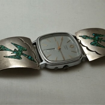 Sterling and turquoise chip watchband - Fine Jewelry