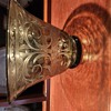 smoky czech engraved glass vase
