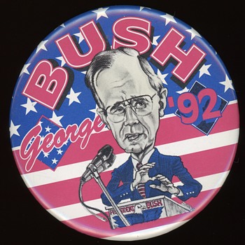 George Bush Sr. 1992 Caricature Pin - Medals Pins and Badges