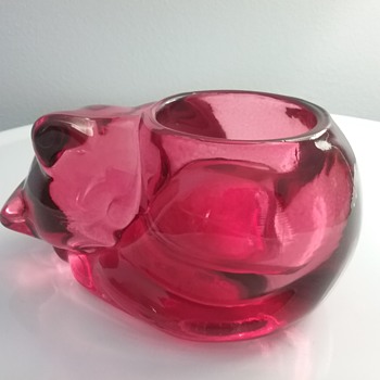 Indiana Glass cat votive holder  - Animals