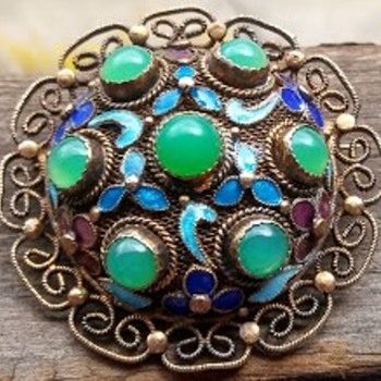 Chinese Silver Brooch - Silver