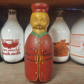 "FOLK ART" BABY TOP QUART MILK BOTTLE - Bottles