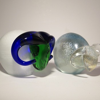 Milan Prusa art glass rams for Beranek Glassworks (Czech Republic) 1993 - Animals