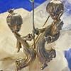 Early 1940s/50s “Vargas” Sterling Vermeil Figural Dancers Brooch with Cursive Script Hallmark