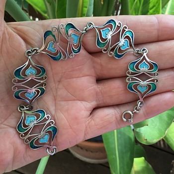 Silver Enamel Bracelet - Fine Jewelry