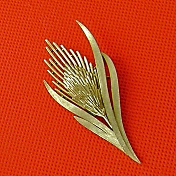 Trifari Thistle Pin - Costume Jewelry