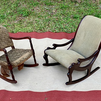 Antique Potthast Women’s Mahogany & Child’s Rocking Chairs - Furniture