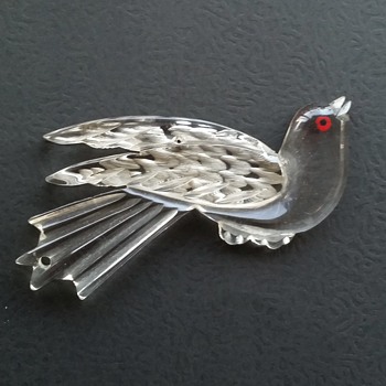 1940's Lucite bird brooch - Costume Jewelry