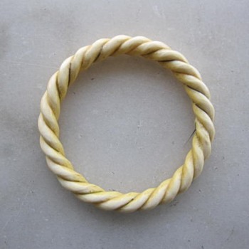 Bone or ivory carved bracelet w/gold wire for Freiheit - Fine Jewelry