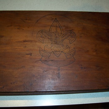 1950`s Boy Scout storage box--and a couple of personal scout pics - Sporting Goods