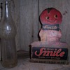 Vintage Smile orange soda  counter display and bottle