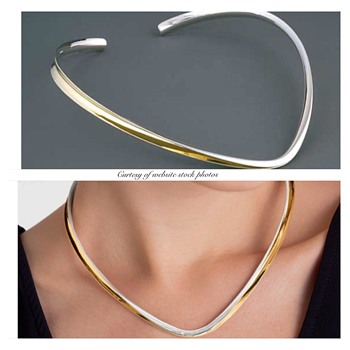 18KT SS VEED NECKPIECE DESIGNED BY Nancy Linkin Designs - Fine Jewelry