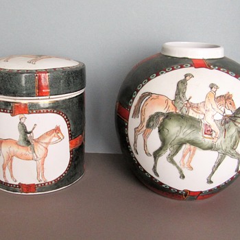 Asian Set of a Ginger Jar and Cookie? Jar_Vintage? - Asian