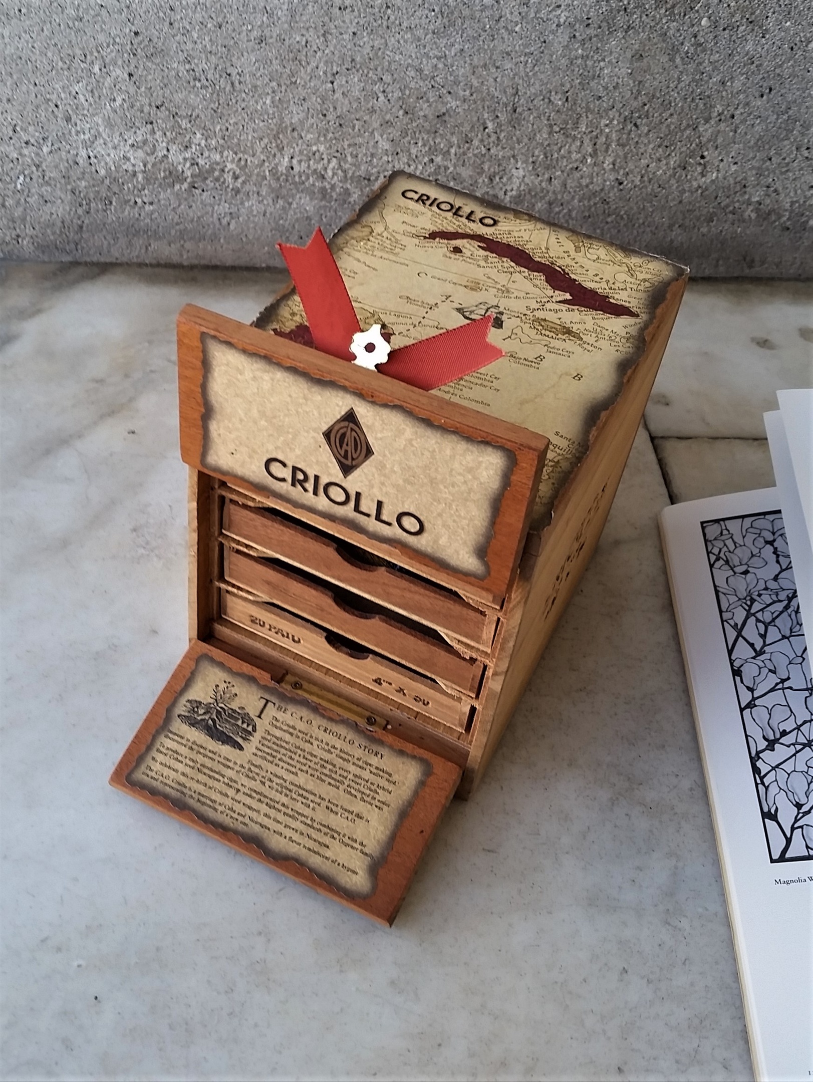 Great Shape CAO Criollo Leather Double Door Wooden Cigar Box