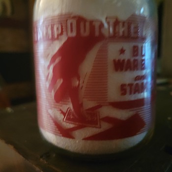 SANTA CLARA CREAMERY..SANTA CLARA CALIFORNIA  WAR SLOGAN MILK BOTTLE - Bottles