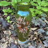 Bohemian Art Nouveau “Abstract Flower” decor yellow glass vase