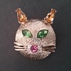 Dodds cat face brooch 