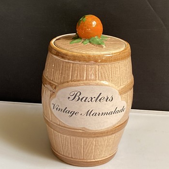 Antique pottery Barrel shaped lidded pot - Pottery