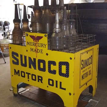 Sunoco oil bottle Island rack - Petroliana