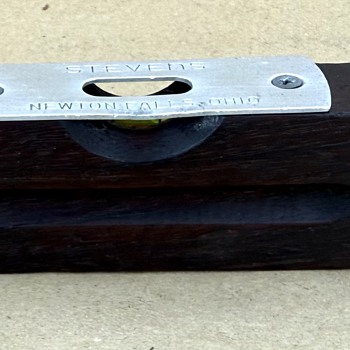 E.A. Stevens Level Co. (ca. 1945-48) No. 399 Solid Black Walnut Torpedo Level (Newton Falls, Ohio) - Tools and Hardware