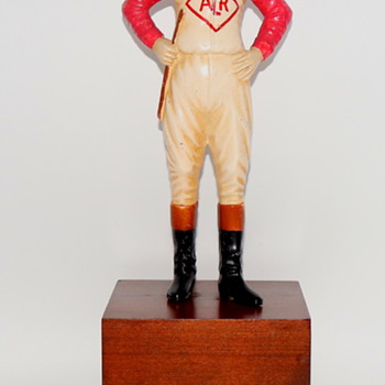 Vintage Ada L. Rice Racing Stables Jockey Statue