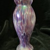 Art Nouveau Welz iridescent pink & purple spatter glass vase