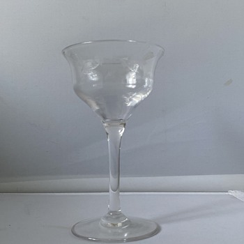 Antique cock fighting etched glass  - Glassware
