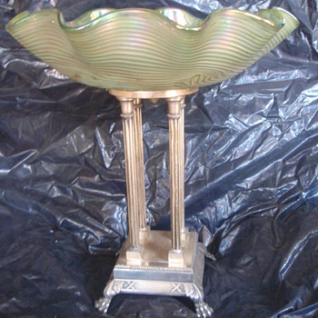 WMF Classic Fruit Stand with "Lorge" Opalina Crystal bowl - silverplate - Art Nouveau