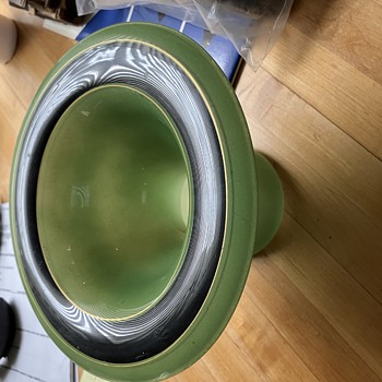 Green glass vase