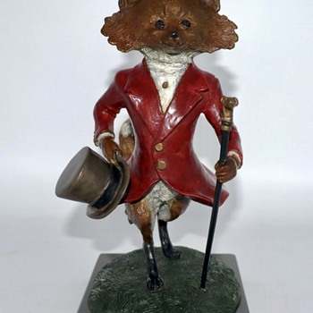 Master Of The Hounds Bronze Fox Sculpture By Jenness Cortez  - Animals