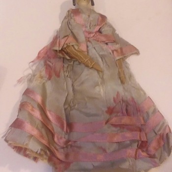 Antique Wooden Peg Doll - Dolls
