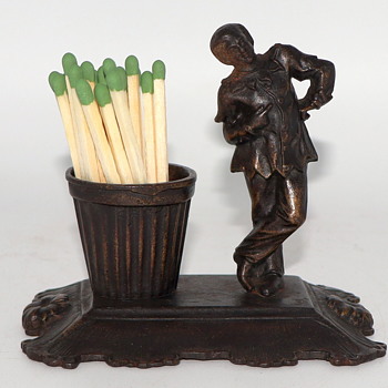 Mid-1800's Bronze E.G. Zimmerman Match Holder - Tobacciana