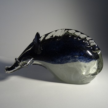 Zelezny Brod glassworks -- 1960s Miloslav Janku art glass boar sculpture -- Czech art glass - Animals
