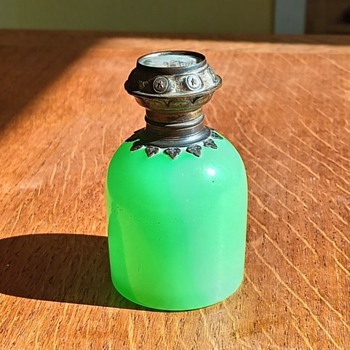 French Uranium Opaline Perfume Bottle - Victorian Era