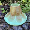Art Nouveau Rindskopf uranium opaline iridescent glass vase with pulled loop decor
