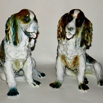 Vintage Porcelain Springer Spaniels By Porfin CLUJ-Napoca, Romania  - Animals