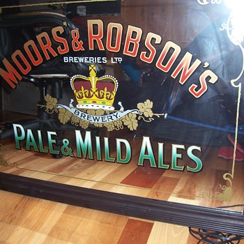 MOORS` & ROBSON`S PALE & MILD ALES MIRROR SIGN - Advertising