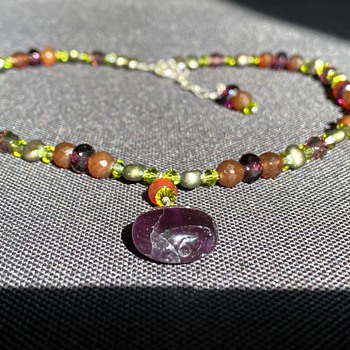 Vintage gemstone necklace  - Fine Jewelry
