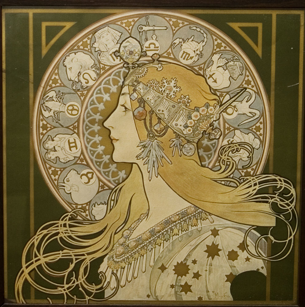 Poster Art Nouveau Alphonse Mucha - Zodiac 40x30 Cm - Stampa D'Arte Su Carta FSC 300g