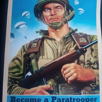 World War Two Paratrooper Recruitment Poster - Military and Wartime