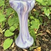Bohemian cased mauve & pink streaked satin glass vase