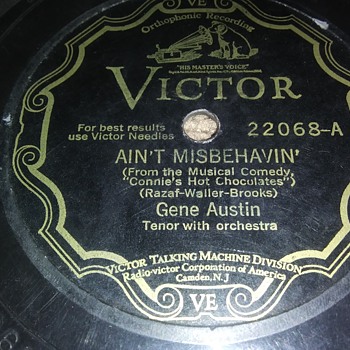 MR. GENE AUSTIN...ON 78 RPM SHELLAC - Records
