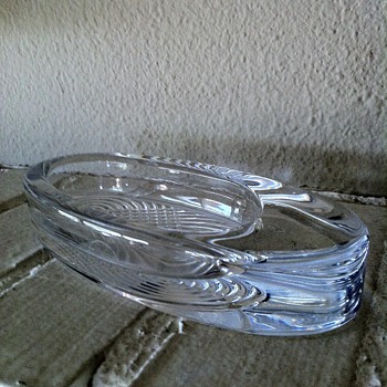Vintage Art Deco Crystal Glass Cigar Tray - Tobacciana