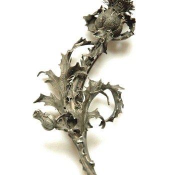 early 1900 silver thistle brooch by lexcellent - Art Nouveau