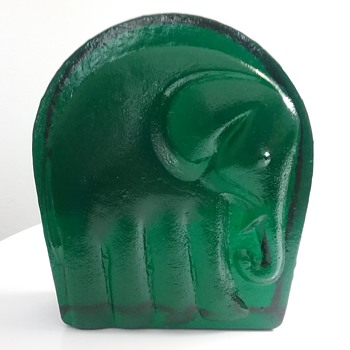 Blenko Glass elephant bookend  - Animals