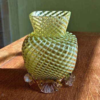 Franz Welz Uranium Glass Vase - Art Nouveau