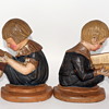 Antique Cast Iron Children Reading Bookends