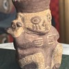 Tiny Moche or Chancay Figural Vessel with Pet Bird