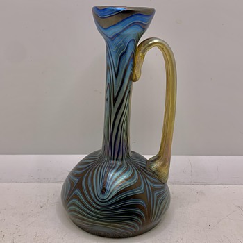 Antique Loetz Glass Phänomen Ewer Vase 7993 Rubin - Art Glass